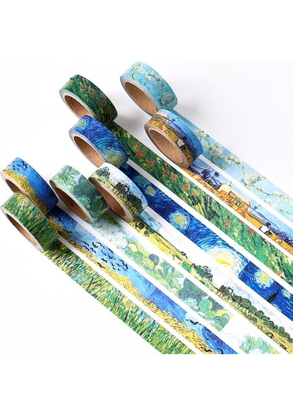 E Stili Van Gogh Boyama Washi Bant Dıy Scrapbooking Dekoratif Maskeleme Bandı Okul Ofis Tedarik Escolar Papelaria (Yurt Dışından) fiyatları