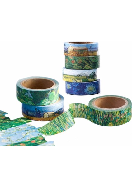 E Stili Van Gogh Boyama Washi Bant Dıy Scrapbooking Dekoratif Maskeleme Bandı Okul Ofis Tedarik Escolar Papelaria (Yurt Dışından) fırsatları