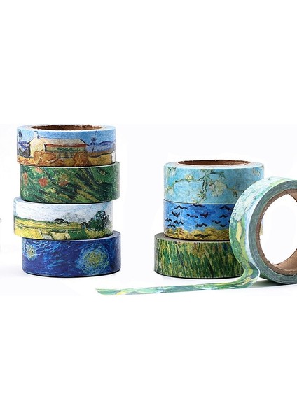 E Stili Van Gogh Boyama Washi Bant Dıy Scrapbooking Dekoratif Maskeleme Bandı Okul Ofis Tedarik Escolar Papelaria (Yurt Dışından) indirimleri
