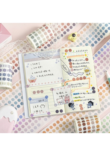 G Tarzı Daire Etiketler Degrade Renkli Nokta Washi Etiketler Yuvarlak Etiketler Scrapbooking Günlüğü Albümü Için Nokta Yazma Washi Bant (Yurt Dışından)