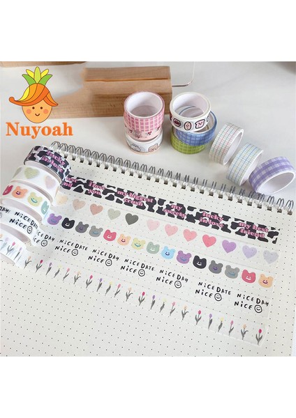 C Stili Ins Washi Bantlar Sevimli Gülen Ayı Lale Maskeleme Bandı Günlüğü Kırtasiye Sticker Dıy Dekor Dergisi Kore Scrapbooking Yapışkan Bant (Yurt Dışından) fiyatları