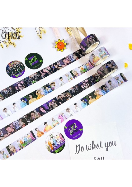 2022-BANGTAN Bir Stil 2022 Kpop Washi Bantlar Çıkartmalar Bangtan Boys Sokak Çocukları Enhypen Yeni Albüm Yapışkanlı Kağıt Maskeleme Bantları Diy Scrapbooking Dekorları (Yurt Dışından)