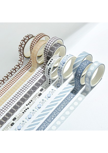 B Tarzı 5rollsbox Yaratıcı Maskeleme Bandı Seti Temel Desen Washi Bant Dıy Scrapbooking Günlüğü Dergisi Kırtasiye (Yurt Dışından)