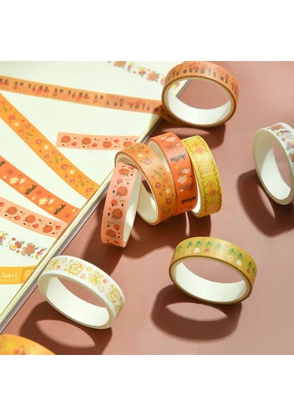 B Tarzı 5rollsbox Yaratıcı Maskeleme Bandı Seti Temel Desen Washi Bant Dıy Scrapbooking Günlüğü Dergisi Kırtasiye (Yurt Dışından)