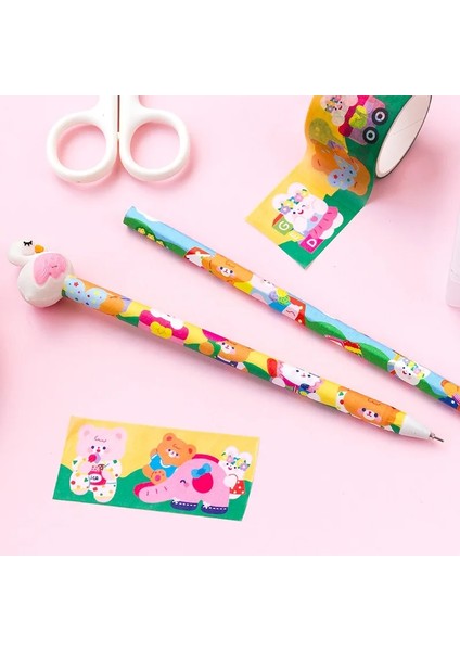 C 15MMX3M Stili 1 Rulo Washi Kağıt Sevimli Karikatür Renkli Ayı Tavşan Günlük Sanat Zanaat Günlüğü Kart Yapımı Için Maskeleme Bandı Scrapbooking Dıy (Yurt Dışından) fırsatları