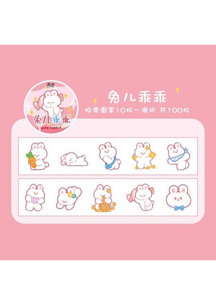 H Tarzı Rulo Kawaii Karikatür Nokta Washi Bant Sevimli Hamster Penguen Tavşan Ayı Dekoratif Sticker Scrapbooking Günlüğü Kitap Için (Yurt Dışından)