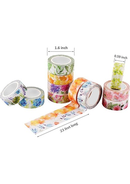 F Stili Romantik Çiçek Kağıt Washi Bant 15MM * 7m Çiçekler Maskeleme Bantları Dekoratif Çıkartmalar Dıy Kırtasiye Okul Malzemeleri (Yurt Dışından)
