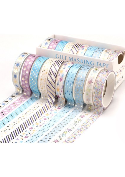 No.1 Tarzı Et Altın Folyo Washi Bant Sevimli Kalp Maskeleme Bandı Dekoratif Yapışkan Bant Sticker Scrapbooking Dıy Kırtasiye (Yurt Dışından)