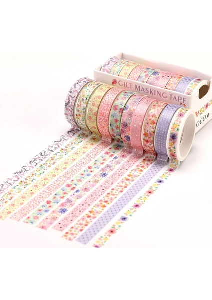 No.1 Tarzı Et Altın Folyo Washi Bant Sevimli Kalp Maskeleme Bandı Dekoratif Yapışkan Bant Sticker Scrapbooking Dıy Kırtasiye (Yurt Dışından)