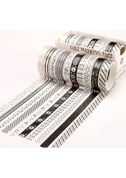 No.1 Tarzı Et Altın Folyo Washi Bant Sevimli Kalp Maskeleme Bandı Dekoratif Yapışkan Bant Sticker Scrapbooking Dıy Kırtasiye (Yurt Dışından)