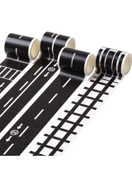 2 Adet C Tarzı M Demiryolu Tren Eğrisi Tasarım Kağıt Washi Bant Dıy Yol Trafik Yapışkan Bant Scrapbooking Sticker Etiket Maskeleme Bandı (Yurt Dışından)