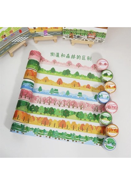 No.11 Stili Orman Sokak Washi Maskeleme Bandı Scrapbooking Dergisi Dekoratif Yapışkan Bant Dıy El Kitabı Malzeme Kırtasiye Okul Malzemeleri (Yurt Dışından) fırsatları