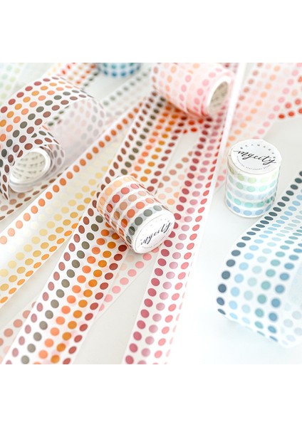 C Stili Washi Bant Renkli Nokta Çıkartmalar Günlüğü Albümü Scrapbooking Dekorasyon Dıy Etiket Çıkartmaları Okul Ofis Kırtasiye (Yurt Dışından) fiyatları