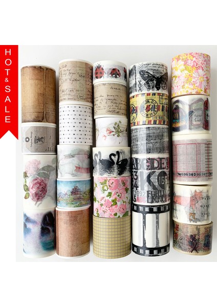 NO.6402 Stili Washi Bant, Techo Bant, Dıy Zanaat Maskeleme Bandı, Karalama Defteri Günlüğü Hediye, Birçok Kupon ve Çiçek Desenleri. Sıcak Satış, 6056 (Yurt Dışından) fiyatları