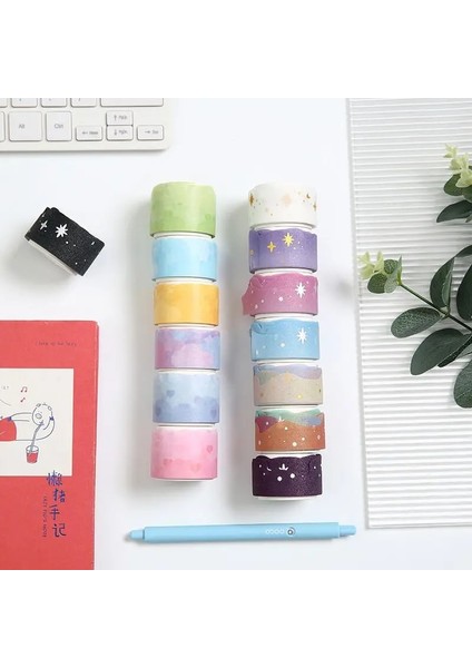 No.6 Tarzı Mınkys Kawaii 5 M Kalp Bulut Washi Maskeleme Bandı Scrapbooking Dergisi Dekoratif Yapışkan Bant El Kitabı Malzeme Kırtasiye (Yurt Dışından) fırsatları