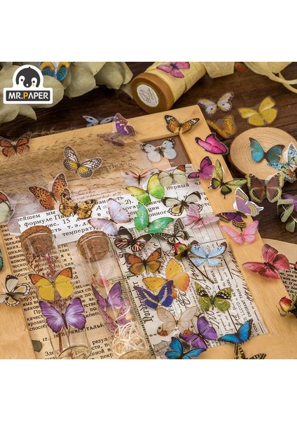 G Tarzı Mr.paper 8 Tasarımlar Kelebek Toplayıcı Serisi Vintage Retro Tarzı Uzun Şerit Ayrı Bant El Hesabı Dıy Dekorasyon Malzemesi (Yurt Dışından) indirimleri