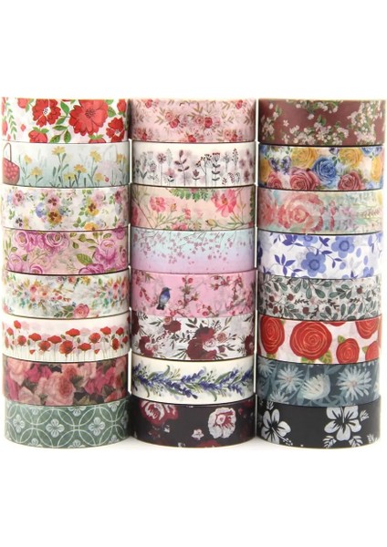 B40 Stili Olorful Çiçek Kağıt Washi Bant 15MM * 10M Çiçekler Maskeleme Bantları Dekoratif Çıkartmalar Dıy Japon Dekorasyon Bandı (Yurt Dışından) fiyatları