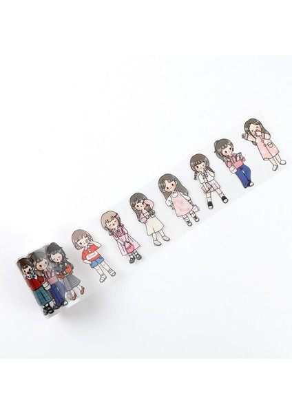 Bir Stil Sevimli Kawaii Washi Bant Pet Şeffaf Maskeleme Bandı Dekoratif Sanatlar Için Diy El Sanatları Dergisi Planlayıcıları Karalama Defteri Kartı Hediye Paketleme (Yurt Dışından)