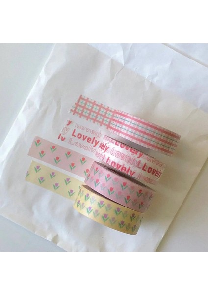 1 Adet Bir Stil Ins Sıcak Lale Alfabesi Aşk ve Kağıt Yapışkan Bant Aşk Çiçek Kawaii Kore Washi Bant El Hesabı Dekoratif Bant Kırtasiye (Yurt Dışından) modelleri