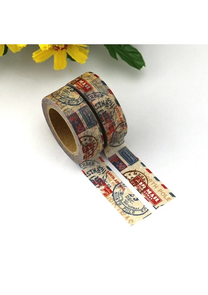 Vintage Damga Bullet Dergisi Washi Bant Yapışkan Bant Dıy Scrapbooking Sticker Etiket Japon Kırtasiye (Yurt Dışından)