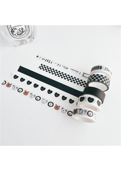 1 Adet E Tarzı 15MM * 5m Ingilizce Elle Çizilmiş Tarzı Washi Bant Maskeleme Bandı Kawaii Dekoratif Yapışkan Bant Sticker Scrapbooking Günlüğü Kırtasiye (Yurt Dışından) modelleri