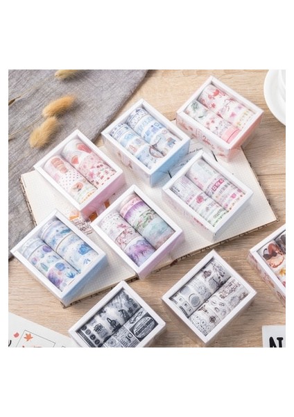 D Stili 10 Rollsbox Sevimli Washi Bant Seti Günlüğü Scrapbooking Dekoratif Maskeleme Bandı Günlük Bant Okul Kırtasiye Sanat Malzemeleri (Yurt Dışından) fırsatları