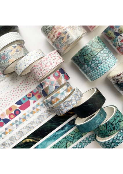 J Tarzı Et Basit Stil Washi Bant Kawaii Dekorasyon Bandı Bullet Dıy El Sanatları Sanat Scrapbooking Kartı Için Renkli Maskeleme Bandı (Yurt Dışından)