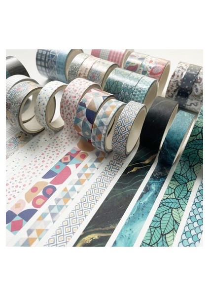 J Tarzı Et Basit Stil Washi Bant Kawaii Dekorasyon Bandı Bullet Dıy El Sanatları Sanat Scrapbooking Kartı Için Renkli Maskeleme Bandı (Yurt Dışından)