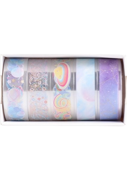 Şerit Tarzı Washi Bant ve Çıkartmalar Washitape Okul Malzemeleri Kırtasiye Yıldızlı Gökyüzü Maskeleme Bandı Sevimli Cintas Decorativas Washi Bant Seti (Yurt Dışından)