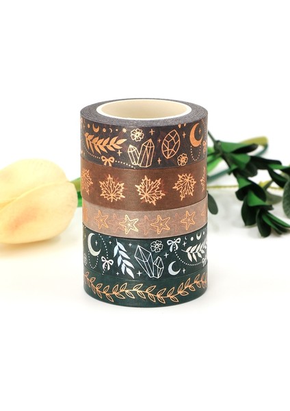 G310 Stili 1 Rulo 15MM ** 10M Altın Folyo Takı Denizyıldızı Yaprakları Akçaağaç Yaprağı Dekoratif Washi Bant Dıy Scrapbooking Maskeleme Bandı (Yurt Dışından) modelleri
