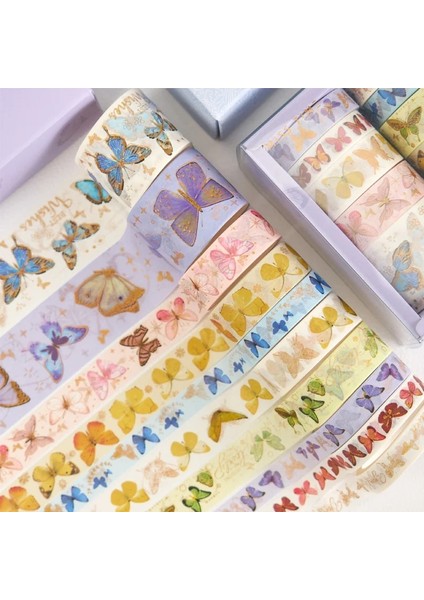 Nazik Mavi Tarzı 10 Rollsset Altın Folyo Washi Bant Çin Tarzı Maskeleme Dekorasyon Yapışkan Bant Sticker Scrapbooking Günlüğü Okul Kırtasiye (Yurt Dışından)