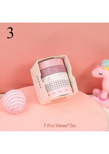 No.3 Tarzı Et Sevimli Izgara Şerit Washi Bant Düz Renk Maskeleme Bandı Dekoratif Yapışkan Bant Sticker Scrapbooking Planlayıcısı Kırtasiye (Yurt Dışından)