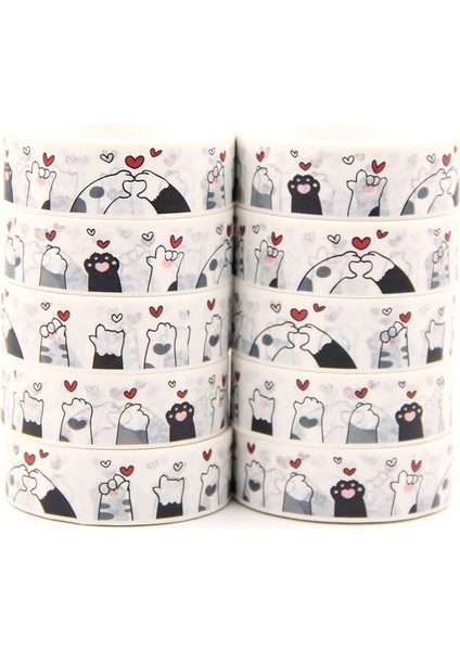 A366 Stili 2021 Yeni M Kedi Paws Küçük Kalp Panda Hayvan Balon Fil Mavi Balina Dekoratif Washi Bant Scrapbooking Maskeleme Bandı (Yurt Dışından) fırsatları