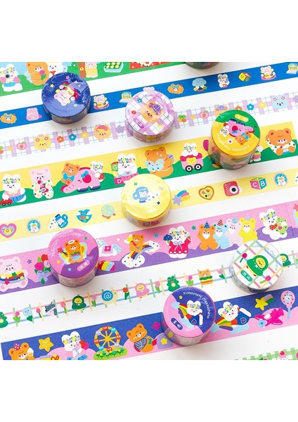 F 15MMX3M Stili 1 Rulo Washi Kağıt Sevimli Karikatür Renkli Ayı Tavşan Günlük Sanat Zanaat Günlüğü Kart Yapımı Için Maskeleme Bandı Scrapbooking Dıy (Yurt Dışından)