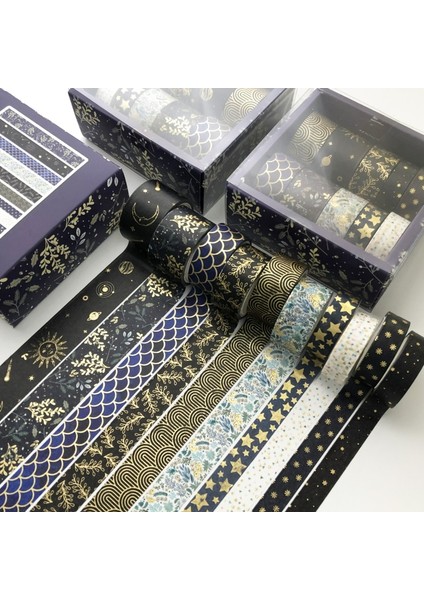 Çiçek Stili Et Altın Damgalama Washi Bant Kutu Paketli Maskeleme Bandı Sevimli Dekoratif Yapışkan Bant Scrapbooking Günlüğü Sticker Kırtasiye (Yurt Dışından) indirimleri