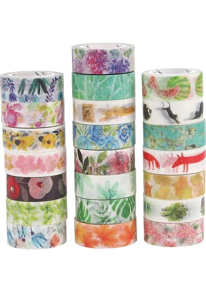 K Tarzı Sevimli Kawaii Bitkiler Çiçekler Japon Maskeleme Washi Bant Dekoratif Yapışkan Bant Decora Diy Scrapbooking Sticker Etiket Kırtasiye (Yurt Dışından) fırsatları