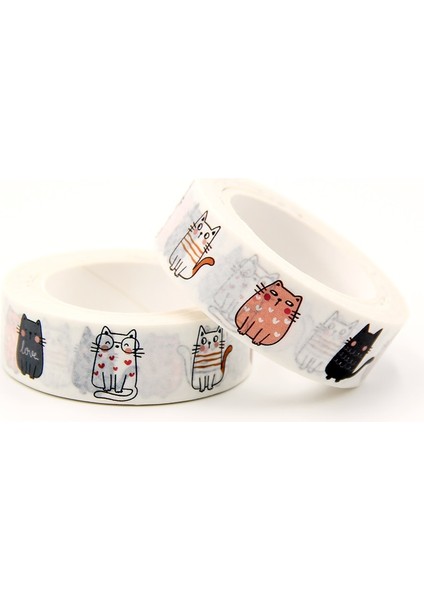 A363 Stili 2021 Yeni M Kedi Küçük Kalpli Kedi Paws Kedi Dikişsiz Dekoratif Washi Bant Scrapbooking Maskeleme Bandı Okul Ofis Tedarik (Yurt Dışından) indirimleri