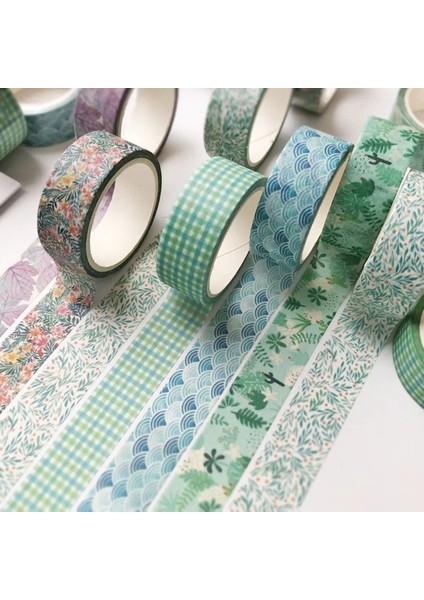 N Tarzı 1 Adet Yeşil Bitki Çiçek Washi Bant Dıy Maskeleme Bandı Dekoratif Yapışkanlı Scrapbooking Okul Kırtasiye El Yapımı Bant (Yurt Dışından) fırsatları