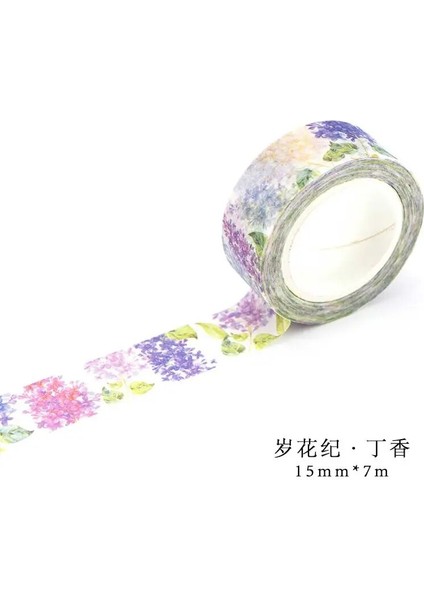 Ben Stil Romantik Çiçek Kağıt Washi Bant 15MM * 7m Çiçekler Maskeleme Bantları Dekoratif Çıkartmalar Dıy Kırtasiye Okul Malzemeleri (Yurt Dışından)