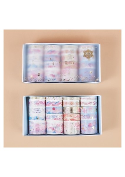 D Stili Et Retro Ilahi Altın Washi Bant Seti Yapışkan Bant Dıy Scrapbooking Sticker Etiket Japon Kırtasiye (Yurt Dışından)