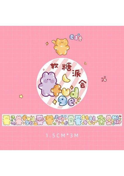 2-Ben Tarzı Kawaii Karikatür Washi Bant Sevimli Ayı Tavşan Için Dekoratif Etiket Scrapbooking Günlüğü Kitap Albümü Sanat Zanaat (Yurt Dışından)