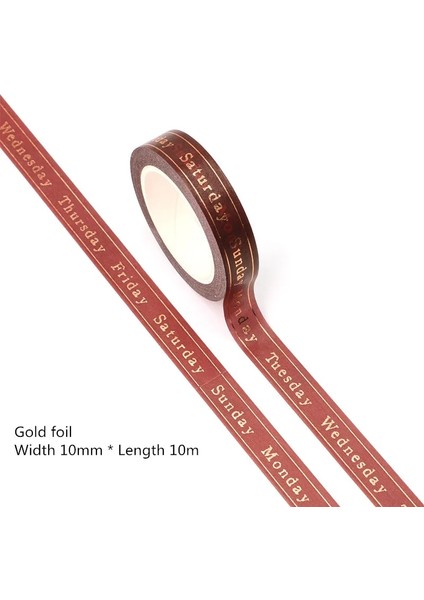 G308 Stili 1 Rulo 15MM ** 10M Altın Folyo Takı Denizyıldızı Yaprakları Akçaağaç Yaprağı Dekoratif Washi Bant Dıy Scrapbooking Maskeleme Bandı (Yurt Dışından)