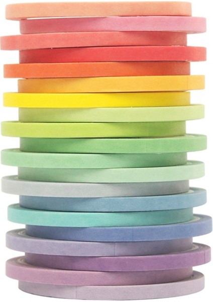 Noel Seti Stili 7.5mm 20 Rulo Set Katı Ince Washi Bant Gökkuşağı Yapışkanlı Maskeleme Bandı Scrapbooking Dıy Sabit Noel Hediyesi Dekorasyon Için (Yurt Dışından)