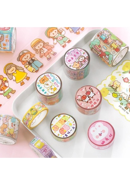 No.21 Tarzı Kawaii Tatlı Depo Serisi Dekoratif Yapışkan Bant Kız Ayı Maskeleme Bandı Diy Scrapbooking Sticker Etiket Japon Kırtasiye (Yurt Dışından) fiyatları
