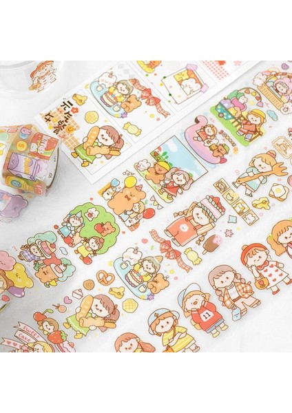 No.21 Tarzı Kawaii Tatlı Depo Serisi Dekoratif Yapışkan Bant Kız Ayı Maskeleme Bandı Diy Scrapbooking Sticker Etiket Japon Kırtasiye (Yurt Dışından) modelleri