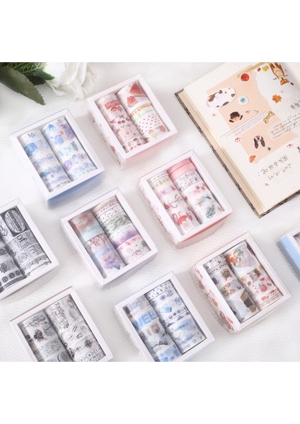 Bir Stil 10 Rollsbox Sevimli Washi Bant Seti Günlüğü Scrapbooking Dekoratif Maskeleme Bandı Günlük Bant Okul Kırtasiye Sanat Malzemeleri (Yurt Dışından) indirimleri