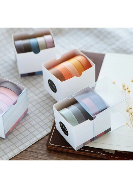 E Stili Journamm 5pcs * 5m Düz Renk Mermi Günlük Tutma Yapışkan Bantlar Scrapbooking Sticker Maskeleme Bantları Washi Bant Seti Kırtasiye Bantları (Yurt Dışından) fırsatları