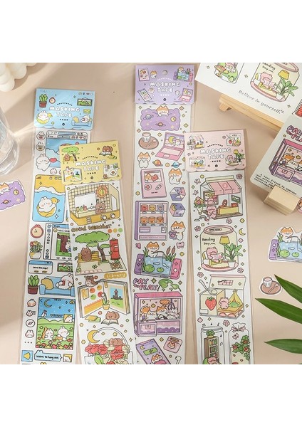 No.4 Tarzı M Beden Sevimli Karikatür Benim Dünya Serisi Maskeleme Washi Bant Dekoratif Yapışkan Bant Decora Diy Scrapbooking Sticker Etiket Kırtasiye (Yurt Dışından) fiyatları