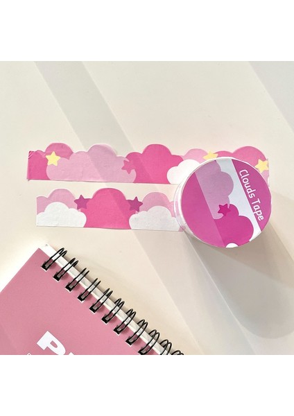 Cai Tarzı 24MM * 5m Kawaii Yıldızlı Bulut Washi Bant Scrapbooking Dıy Dekor Dergisi Kore Bant Sevimli Papeleria Planlayıcısı Okul Kırtasiye (Yurt Dışından) fırsatları