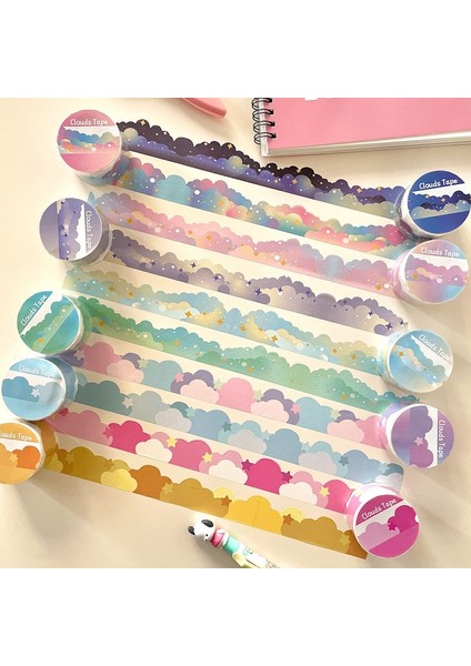 Cai Tarzı 24MM * 5m Kawaii Yıldızlı Bulut Washi Bant Scrapbooking Dıy Dekor Dergisi Kore Bant Sevimli Papeleria Planlayıcısı Okul Kırtasiye (Yurt Dışından) indirimleri